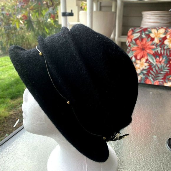 NWOT D&Y 100% wool black women's hat one size - Picture 5 of 7